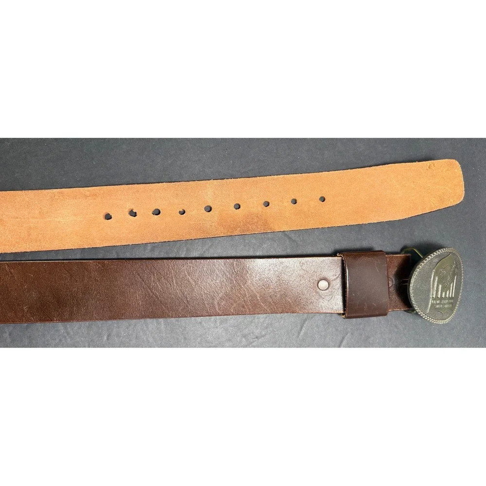 Royal Coachman Belt USET Buckle Mens 36 Brown Leather Equestrian Vintage Lewis